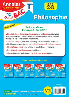 Annales Objectif Bac 2025 - Philosophie Terminale
