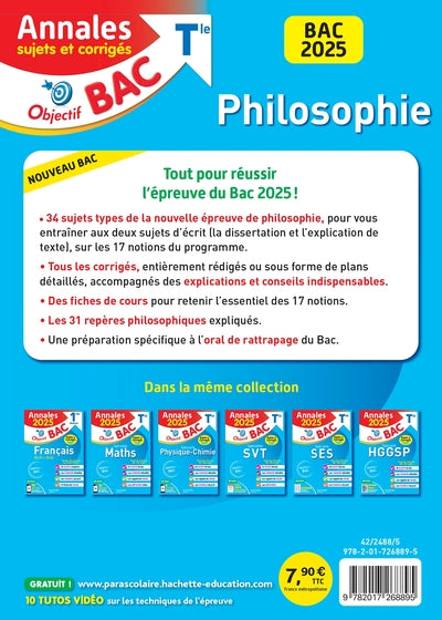 Annales Objectif Bac 2025 - Philosophie Terminale