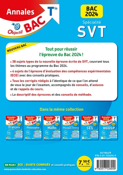 Annales Objectif Bac 2024 - Spécialité SVT