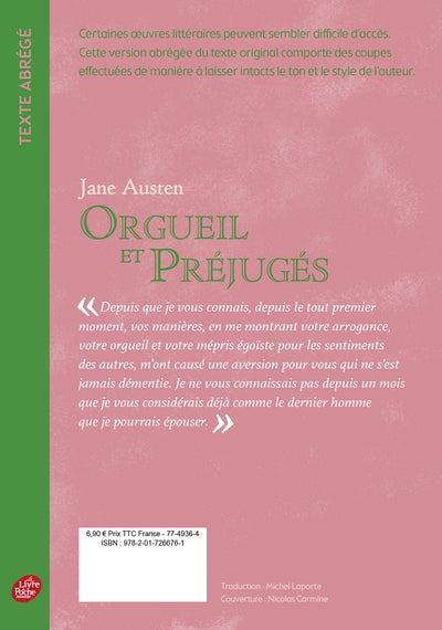 Orgueil et préjugés - Edition abrégée
