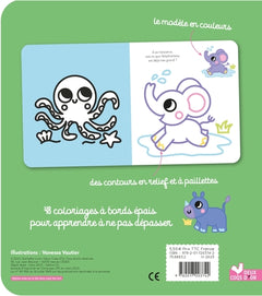Coloriages à bords pailletés - Gabin le lapin