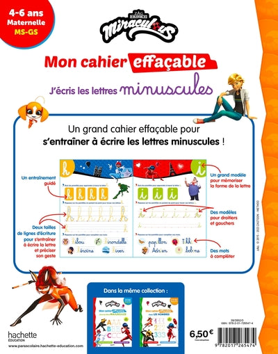 Miraculous - Mon cahier effaçable - J'écris les lettres minuscules