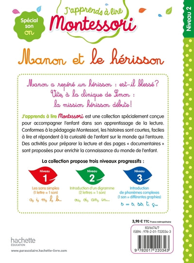 Manon et le bébé hérisson, niveau 2 - J'apprends à lire Montessori
