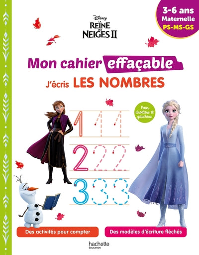 La Reine des Neiges 2 - Mon cahier effaçable - J'écris les nombres