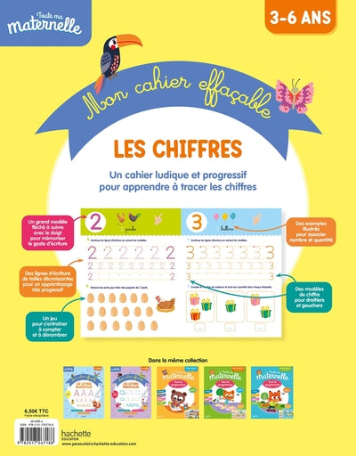 Mon cahier effaçable d'écriture : Les chiffres
