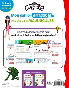 Miraculous - Mon cahier effaçable - J'écris les lettres majuscules