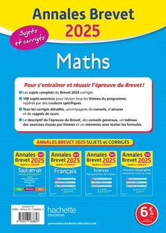 Annales Brevet 2025 - Maths 3e - Sujets et Corrigés