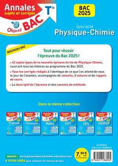 Annales Objectif BAC 2025 - Spécialité Physique-Chimie