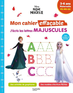 La reine des neiges 2 - Mon cahier effaçable - J'écris les lettres majuscules