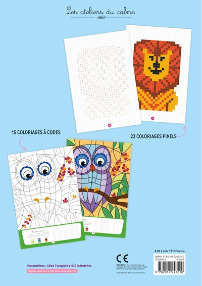 Coloriages mystères pixels et codes Animaux