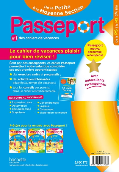 Passeport maternelle - De la Petite à la Moyenne Section (3-4 ans) - Cahier de vacances 2025