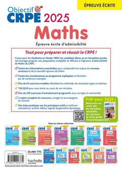 Objectif CRPE 2025 - Maths - épreuve écrite d'admissibilité