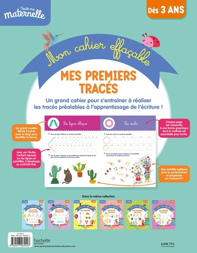 Toute ma maternelle - Mon cahier effaçable - Mes premiers tracés