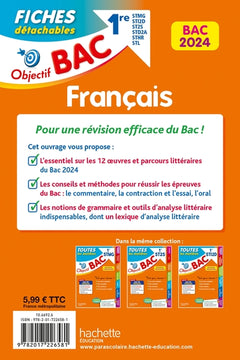 Objectif BAC 2024 Fiches détachables Français 1res STMG - STI2D - ST2S - STL - STD2A - STHR
