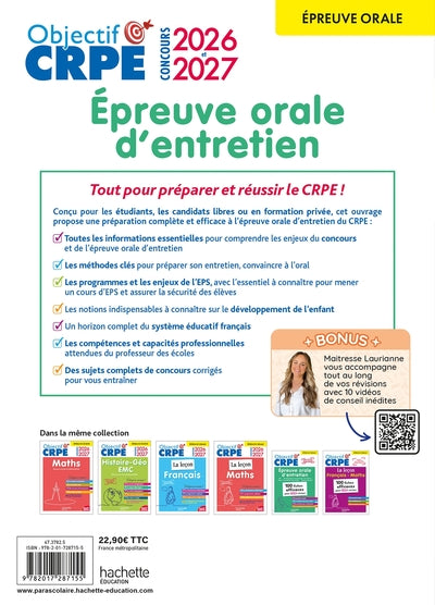 Objectif CRPE 2026-2027 - Épreuve orale d'entretien M2/L3