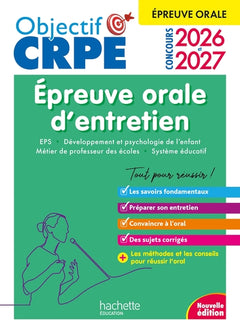 Objectif CRPE 2026-2027 - Épreuve orale d'entretien M2/L3