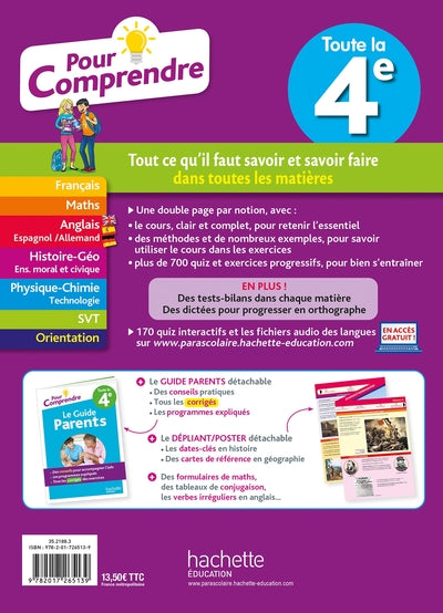 Pour comprendre toutes les matières 4e