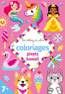 Coloriages pixels kawaii