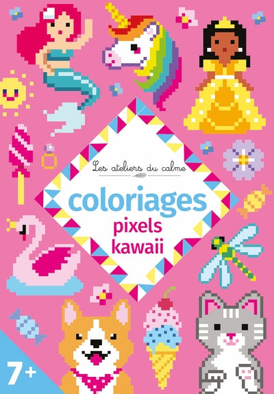 Coloriages pixels kawaii