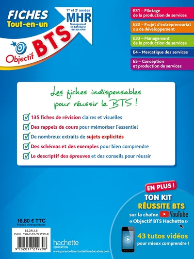Objectif BTS MHR -  Fiches Tout-en-un (1re et 2e années)