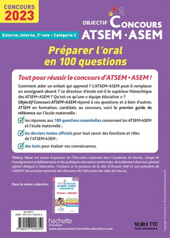 Objectif  Concours ATSEM - ASEM 2023: Préparer l'oral en 100 questions