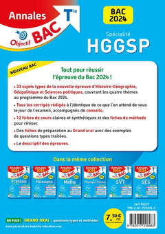 Annales Objectif BAC 2024 - Spécialité HGGSP