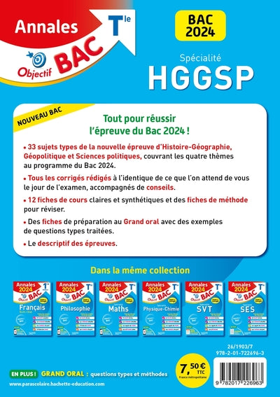 Annales Objectif BAC 2024 - Spécialité HGGSP