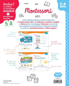 Montessori - J'apprends à compter jusqu'à 100 et à calculer 3-6 ans (chiffres rugueux inclus)