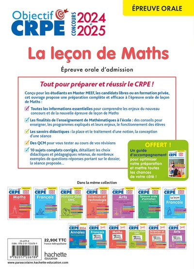 Objectif CRPE 2024 - 2025 - Maths - La leçon - épreuve orale d'admission