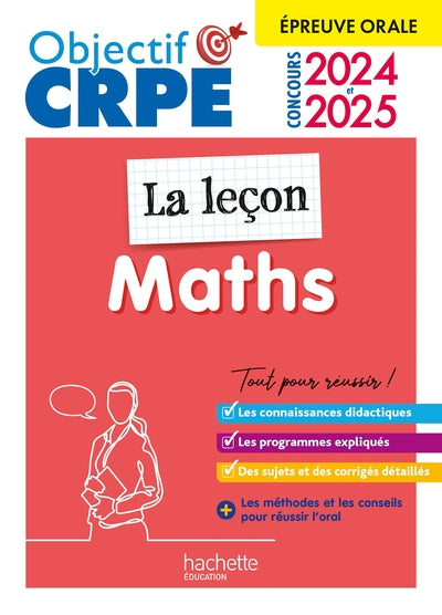 Objectif CRPE 2024 - 2025 - Maths - La leçon - épreuve orale d'admission