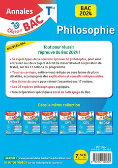Annales Objectif BAC 2024 - Philosophie