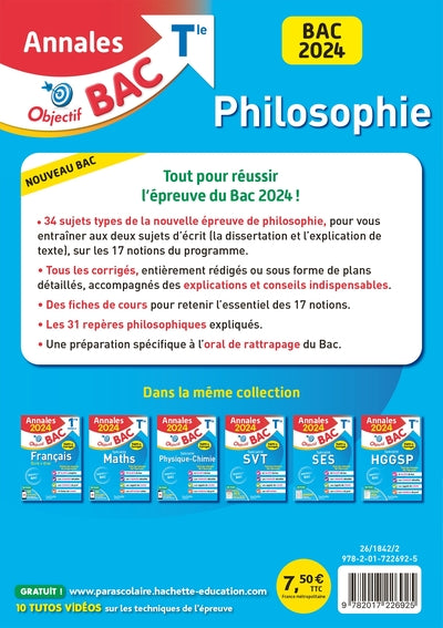 Annales Objectif BAC 2024 - Philosophie