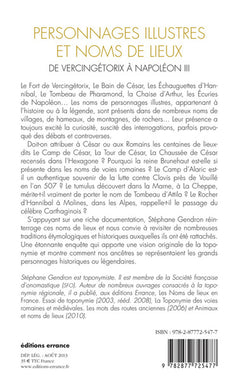 Personnages illustres et noms de lieux