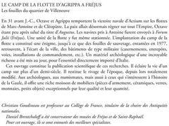 Le camp de la flotte d'Agrippa à Fréjus