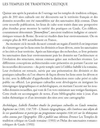 Les temples de tradition celtique en Gaule romaine
