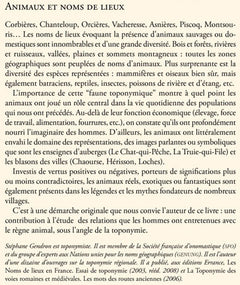 Animaux et noms de lieux
