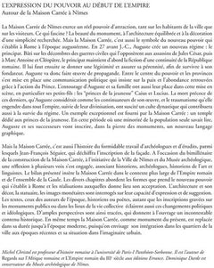 L'expression du pouvoir au début de l'Empire