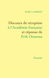 discours de réception à l'Académie française