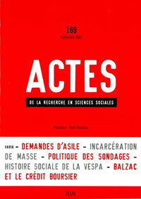 Actes de la recherche en sciences sociales, n°  169