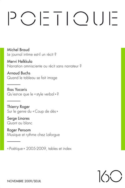 Poétique,  n°160
