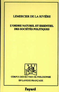 L'ordre naturel et essentiel des sociétés politiques, 1767