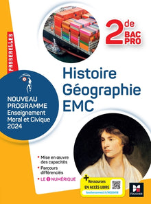 Passerelles - Histoire Géographie EMC - 2de Bac Pro- Ed. 2024 - Livre élève