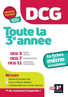 DCG - Toute la 3e année du DCG 3, 7, 11 en fiches