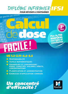 Calcul de dose facile - Infirmier en IFSI - DEI -  7e édition - Révision