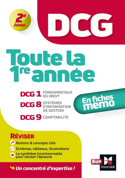 DCG - Toute la 1ère année du DCG 1, 8, 9 en fiches - Révision