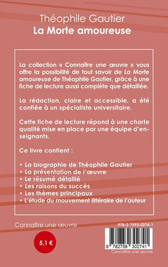 Fiche de lecture La Morte amoureuse de Théophile Gautier (Analyse littéraire de référence et résumé complet)