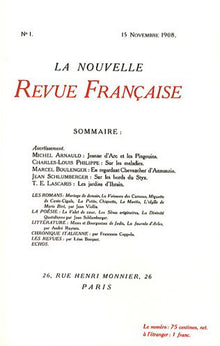 Fac-similés des deux numéros 1 de "La Nouvelle Revue Française"