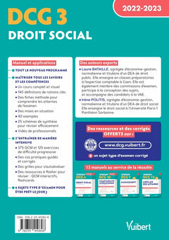 DCG 3 - Droit social : Manuel et Applications 2022-2023