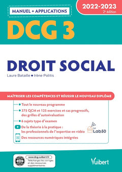 DCG 3 - Droit social : Manuel et Applications 2022-2023