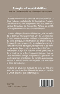Evangile selon saint Matthieu - Avec les commentaires de l'université de Navarre